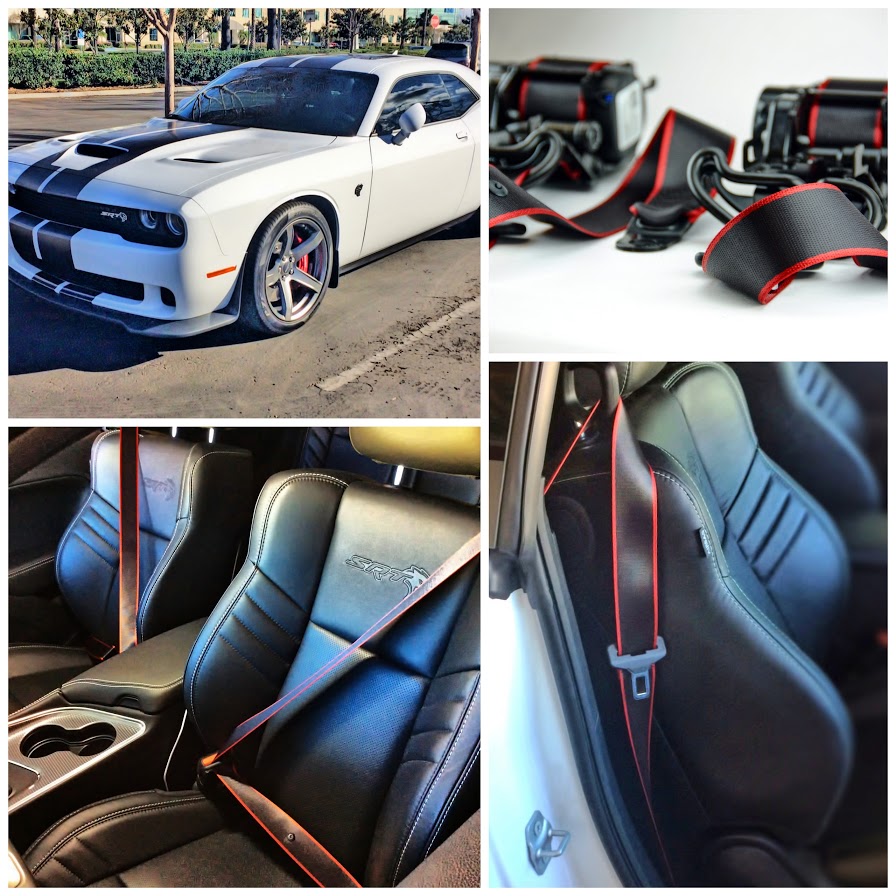 challenger red seat belts
