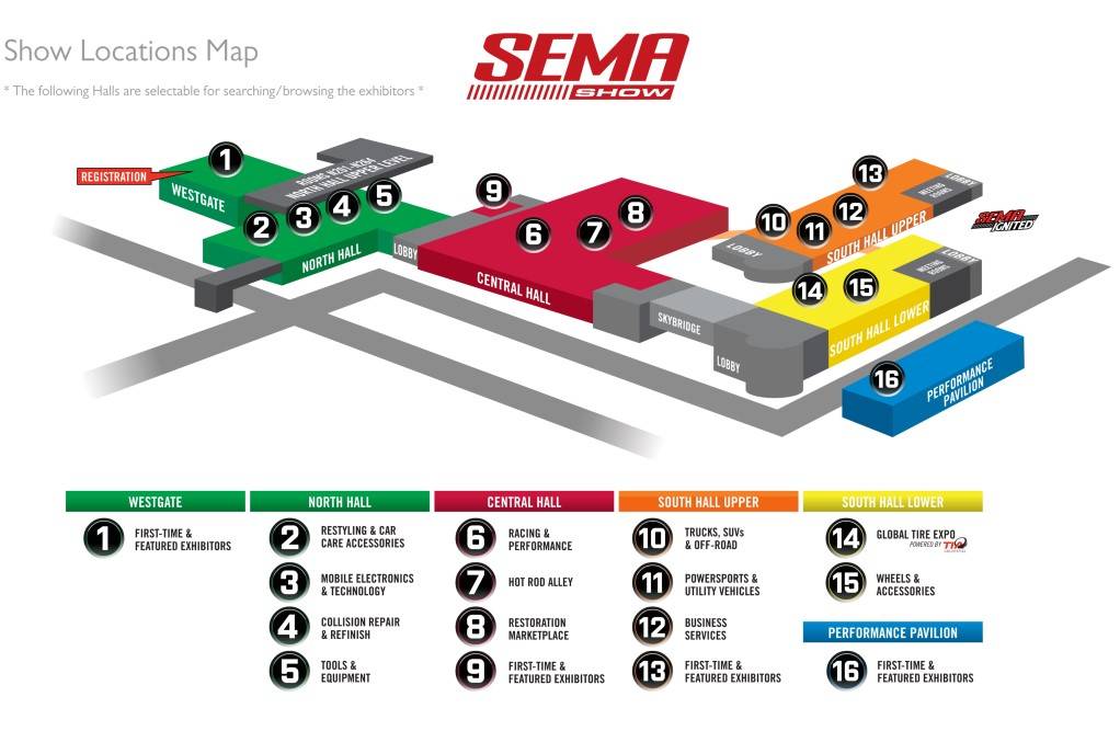 Photo Gallery SEMA Show SEMA Show Map