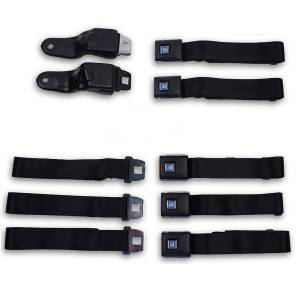 Seatbelt Planet - 1967-1969 Chevy Camaro Front & Rear Lap Seat Belt Kit with Reman OE Style Buckle