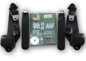 MITSTOCKS Black 4-Point Racing Seat Belt - Fits 1964-2011 Ford Mustang (Universal)