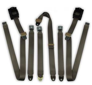 Seatbelt Planet - 1976-1986 Ford F-Series, Standard or Crew Cab, Driver, Passenger & Center, Bench Seat Belt Kit