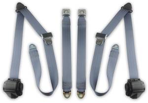 Seatbelt Planet - 1987-1991 Ford F-Series, Standard Cab, Driver & Passenger, Bench Seat Belt Kit