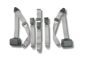 Seatbelt Planet - 1985-1987 Toyota Land Cruiser FJ66, Rear Driver, Passenger, & Center Seat Belt Kit with End Release Buckles