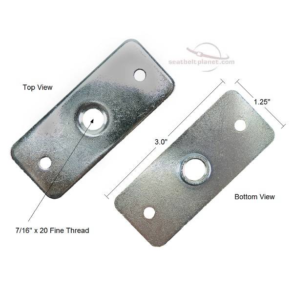 Threaded Seat Belt Mounting Plate