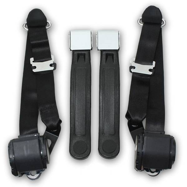 1968-1973 Ford Mustang Coupe & Fastback Lift Latch Retractable Lap & Shoulder Conversion Seat Belt Kit