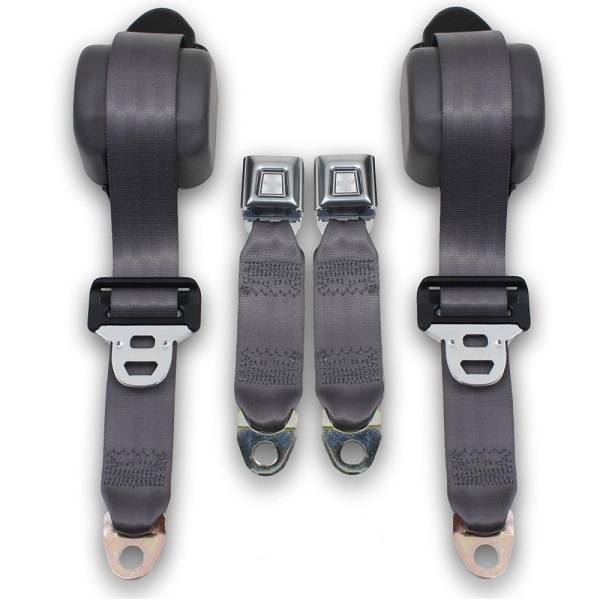 1990-1993 Ford Mustang Fox Body Coupe Front Retractable Lap & Shoulder Seat Belt Kit