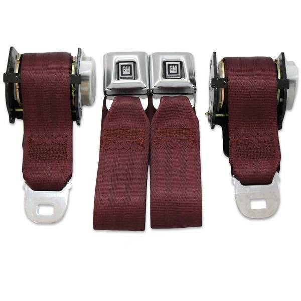 Seatbelt Planet - 1974-1981 Chevy Camaro Rear Seat Belt Kit with Reman OE Style Buckle