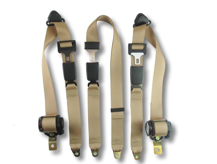 Seatbelt Planet - 1994-1996 Dodge Dakota, Extended Cab, Driver, Passenger, and Center Lap, Bench Seat Belt Kit