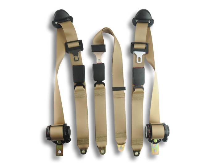 Seatbelt Planet - 1994-1996 Dodge Dakota, Extended Cab, Rear Driver, Passenger, and Center Lap, Bench Seat Belt Kit