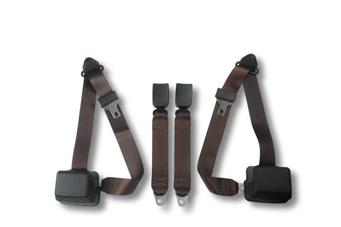 Seatbelt Planet - 1985-1987 Toyota Land Cruiser FJ60, Rear Driver & Passenger Seat Belt Kit with End Release Buckles