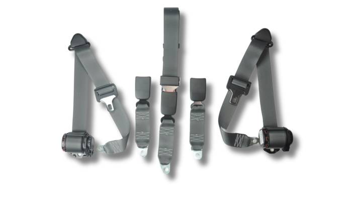 Seatbelt Planet - 2000-2003 Ford F-350, Crew Cab, Rear Driver, Passenger and Center Seat Belt Kit