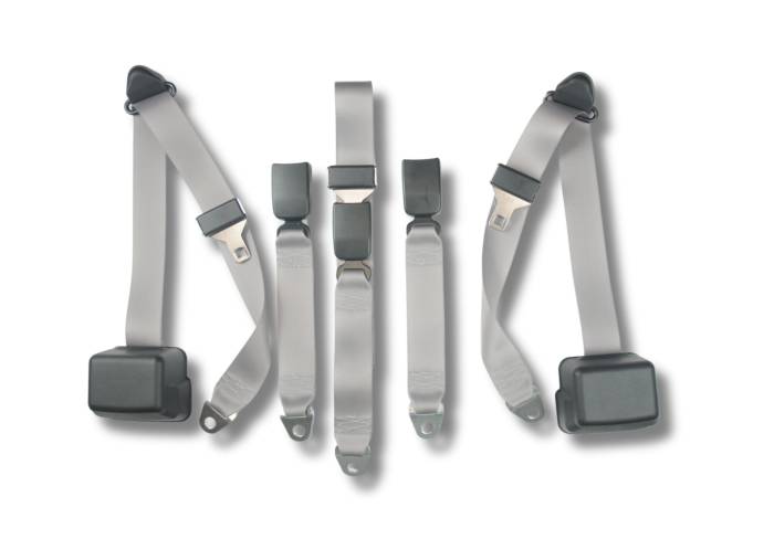 Seatbelt Planet - 1985-1987 Toyota Land Cruiser FJ60, Rear Driver, Passenger, & Center Seat Belt Kit with End Release Buckles