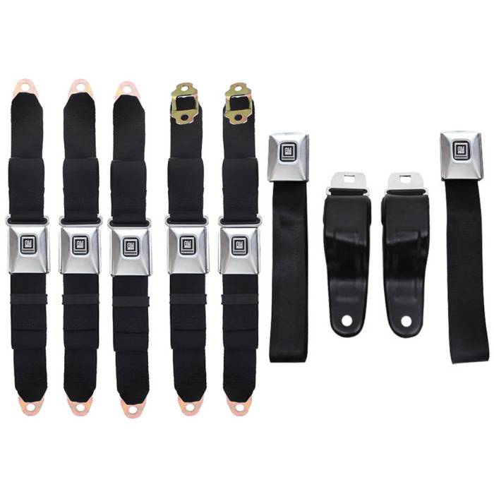Seatbelt Planet - 1967-1969 Chevy Camaro Full Vehicle Seat Belt Kit with Premium Reman OE Style Buckle