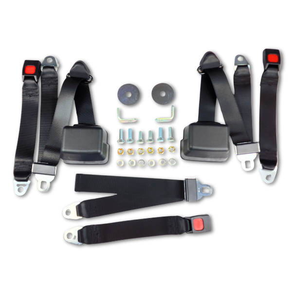 Seatbelt Planet - 1993-1995 Toyota T100 Pickup, Standard Cab, Driver, Passenger & Center, Bench Seat Belt Kit