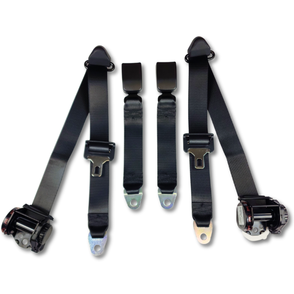 Seatbelt Planet - 1997-2000 Dodge Dakota, Extended Cab, Rear Driver, Passenger and Center Seat Belt Kit