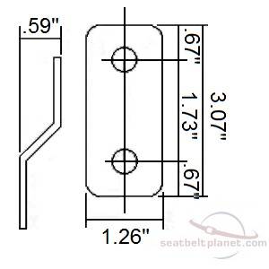 Double Bend Bracket with dimensions