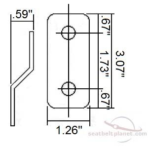 Double Bend Bracket with dimensions