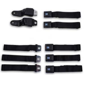 1967-1969 Chevy Camaro Front & Rear Lap Seat Belt Kit with Reman OE Style Buckle