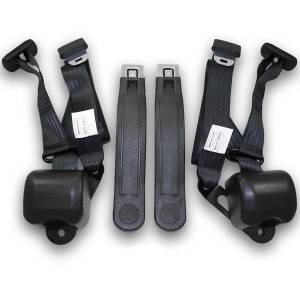 1966-1967 Chevy Chevelle Bucket Seat Retractable Lap & Shoulder Conversion Seat Belt Kit with Reman OE Style Buckle