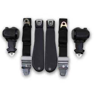 1968-1969 Chevy Corvette Retractable Lap & Shoulder Seat Belt Kit with Reman OE Style Buckle