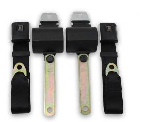 Late 1966-1967 Chevy Corvette Retractable Lap Seat Belt Kit with Reman OE Style Buckle