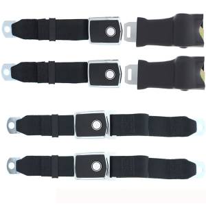 Seatbelt Planet - 1968-1970 Ford Mustang Retractable Lap Seat Belt Kit, Front and Rear, Deluxe OE Style Buckle - Image 1